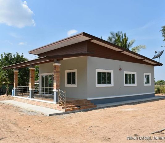 บ้านชั้นเดียวสไตล์โมเดิร์น เพิงหมาแหงน ในงบประมาณก่อสร้าง 740,000 บาท