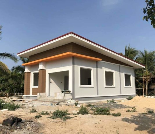 แบบบ้านชั้นเดียวสไตล์โมเดิร์น บ้านชั้นเดียว 2 ห้องนอน 2 ห้องน้ำ แบบหลังคาเพิงหมาแหงน