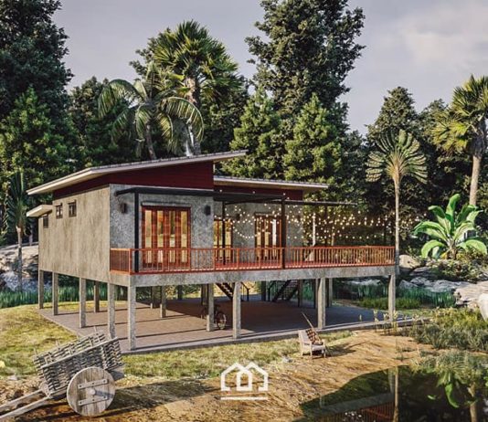 บ้านโมเดิร์นลอฟท์สองชั้นใต้ถุนสูง 2 ห้องนอน 2 ห้องน้ำ พื้นที่ใช้สร้อย 143 ตรม.