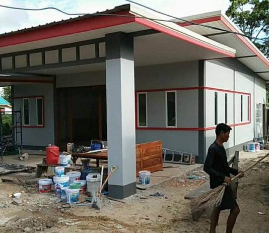 บ้านชั้นเดียวเพิงหมาแหงน พื้นที่ใช้สร้อย 100 ตรม. งบประมาณ 6 แสนกว่าบาท