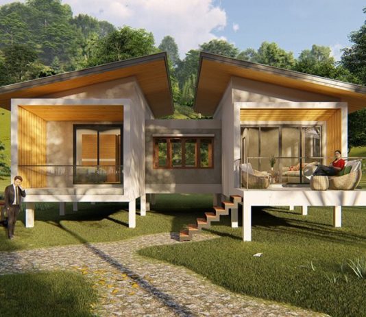 แบบบ้านชั้นเดียว หลังคาเพิงหมาแหงนสไตล์โมเดิร์น 2 ห้องนอน