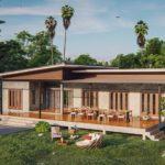 แบบบ้านพักอาศัยชั้นเดียว สไตล์โมเดิร์นลอฟท์ รูปทรงตัวแอล