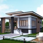 แบบบ้านโมเดิร์นชั้นเดียวงบไม่เกินล้าน 2 ห้องนอน พื้นที่ใช้สอยประมาณ 65 ตารางเมตร