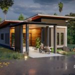 แบบบ้านพักอาศัยชั้นเดียว 3 ห้องนอน 2 ห้องน้ำ พื้นที่ใช้สอย 110 ตรม