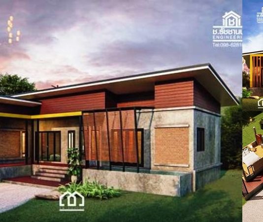 แบบบ้านทรงโมเดิร์น ขนาด 3 ห้องนอน 2 ห้องน้ำ พื้นที่ใช้สอย 145 ตรม.