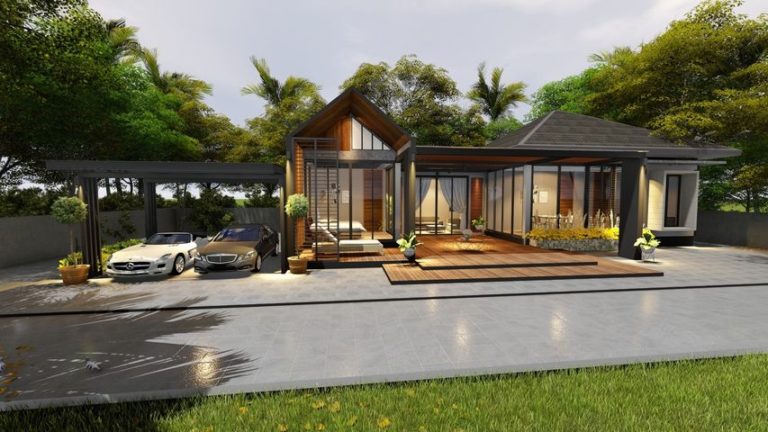 แบบบ้านสไตล์โมเดิร์นทรอปิคอล 3 ห้องนอน 3 ห้องน้ำ พื้นที่ใช้สอย 135 ตรม ...