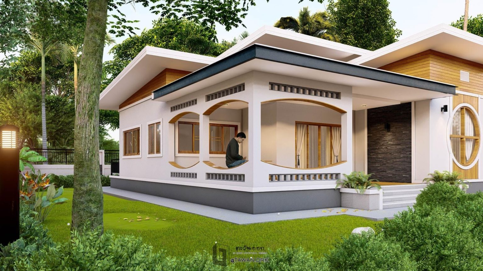 บ้านสไตล์โมเดริน์สวยทันสมัย 3 ห้องนอน 2 ห้องน้ำ พื้นที่ใช้สอย 127.45 ...