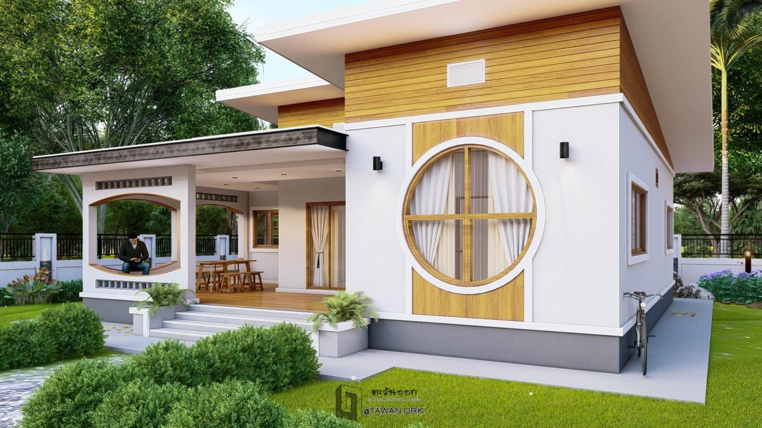 บ้านสไตล์โมเดริน์สวยทันสมัย 3 ห้องนอน 2 ห้องน้ำ พื้นที่ใช้สอย 127.45 ...